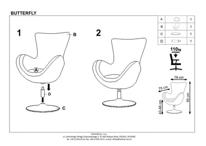 Lounge Chair Butterfly | size: Width: 76cm, Height: 95cm, Depth: 75cm | color: Multicolored | image: 8 | variant: 1004596