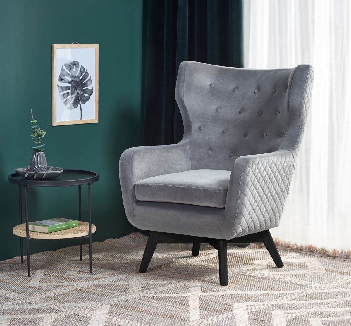 Lounge Chair Cagliari | size: Width: 75cm, Height: 103cm, Depth: 83cm | color: Gray | image: 3 | variant: 1002780