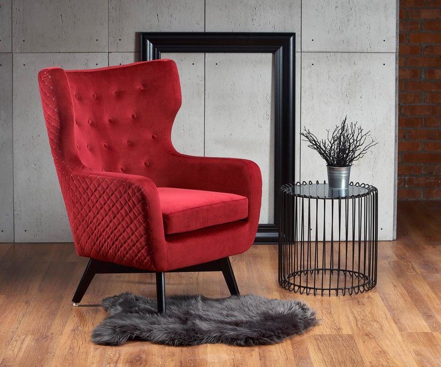 Lounge Chair Cagliari | size: Width: 75cm, Height: 103cm, Depth: 83cm | color: Red | image: 7 | variant: 1002781