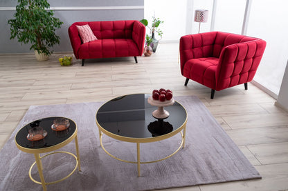 Lounge Chair Castello 1 | size: Width: 92cm, Height: 78cm, Depth: 85cm | color: Red | image: 6 | variant: 1004972