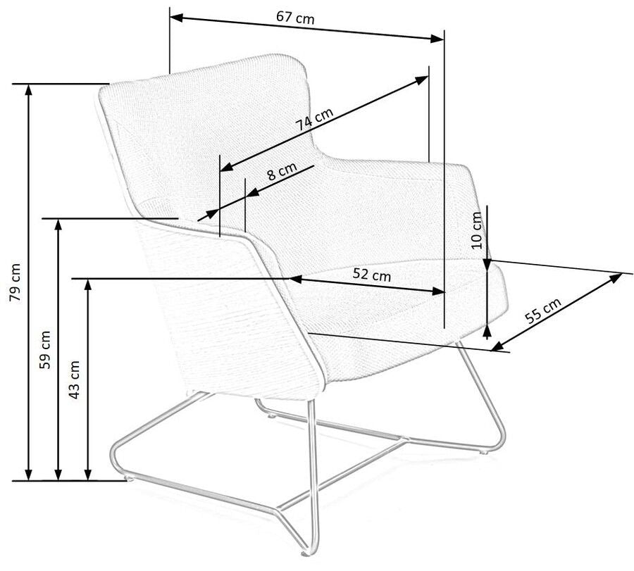 Lounge Chair Chillout | size: Width: 74cm, Height: 79cm, Depth: 67cm | color: Beige/Grey | image: 8 | variant: 1004616