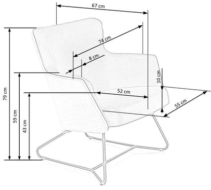 Lounge Chair Chillout | size: Width: 74cm, Height: 79cm, Depth: 67cm | color: Beige/Grey | image: 8 | variant: 1004616