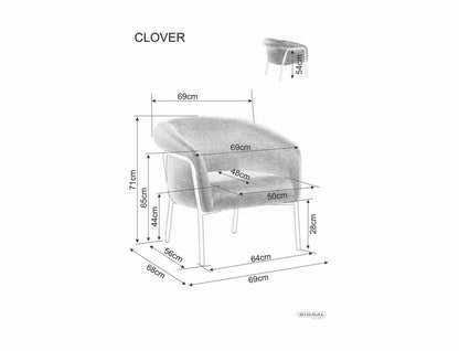 Lounge Chair Clover | size: Width: 69cm, Height: 71cm, Depth: 68cm | color: Gray | image: 5 | variant: 1004977