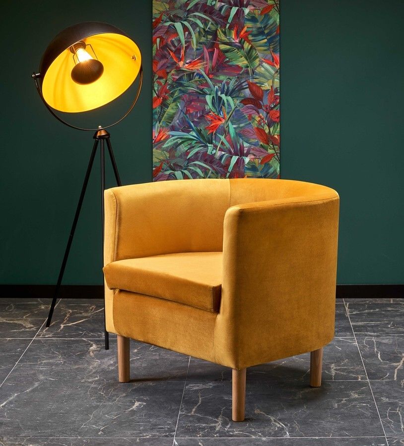 Lounge Chair Clubby 2 | size: Width: 66cm, Height: 64cm, Depth: 58cm | color: Yellow | image: 7 | variant: 1004618