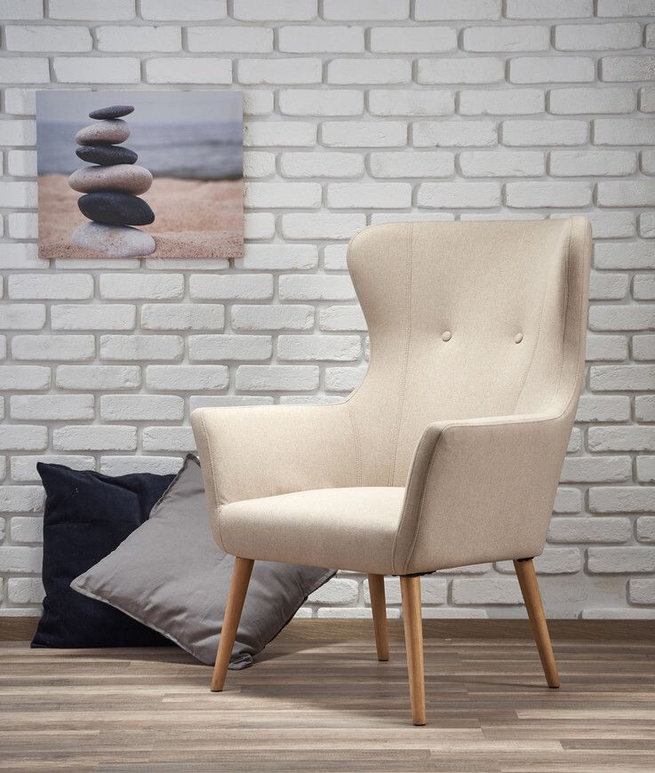 Lounge Chair Cotto | size: Width: 73cm, Height: 99cm, Depth: 76cm | color: Beige | image: 6 | variant: 1004623