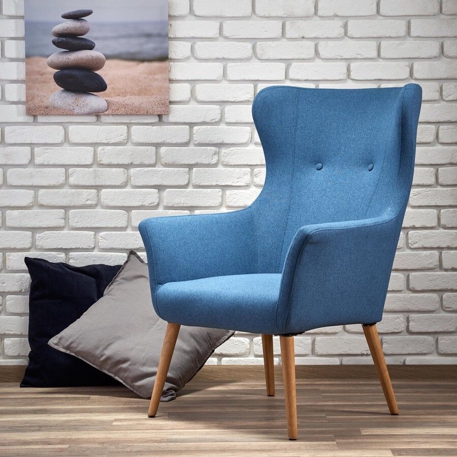 Lounge Chair Cotto | size: Width: 73cm, Height: 99cm, Depth: 76cm | color: Blue | image: 8 | variant: 1004627