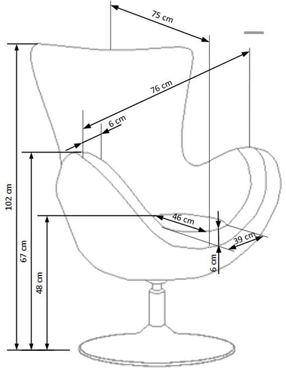 Lounge Chair Crawley | size: Width: 76cm, Height: 95cm, Depth: 75cm | color: Gray | image: 2 | variant: 1002700