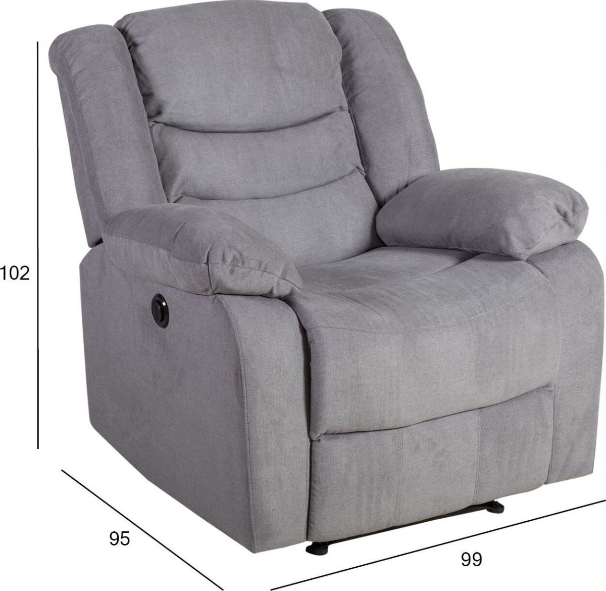 Lounge Chair Cyrus | size: Width: 99cm, Height: 102cm, Depth: 95cm | color: Gray | image: 5 | variant: 1004784