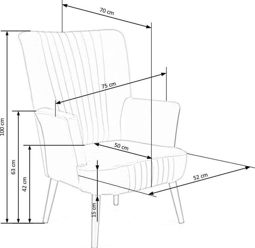 Lounge Chair Delgado | size: Width: 75cm, Height: 100cm, Depth: 70cm | color: Blue | image: 9 | variant: 1004637
