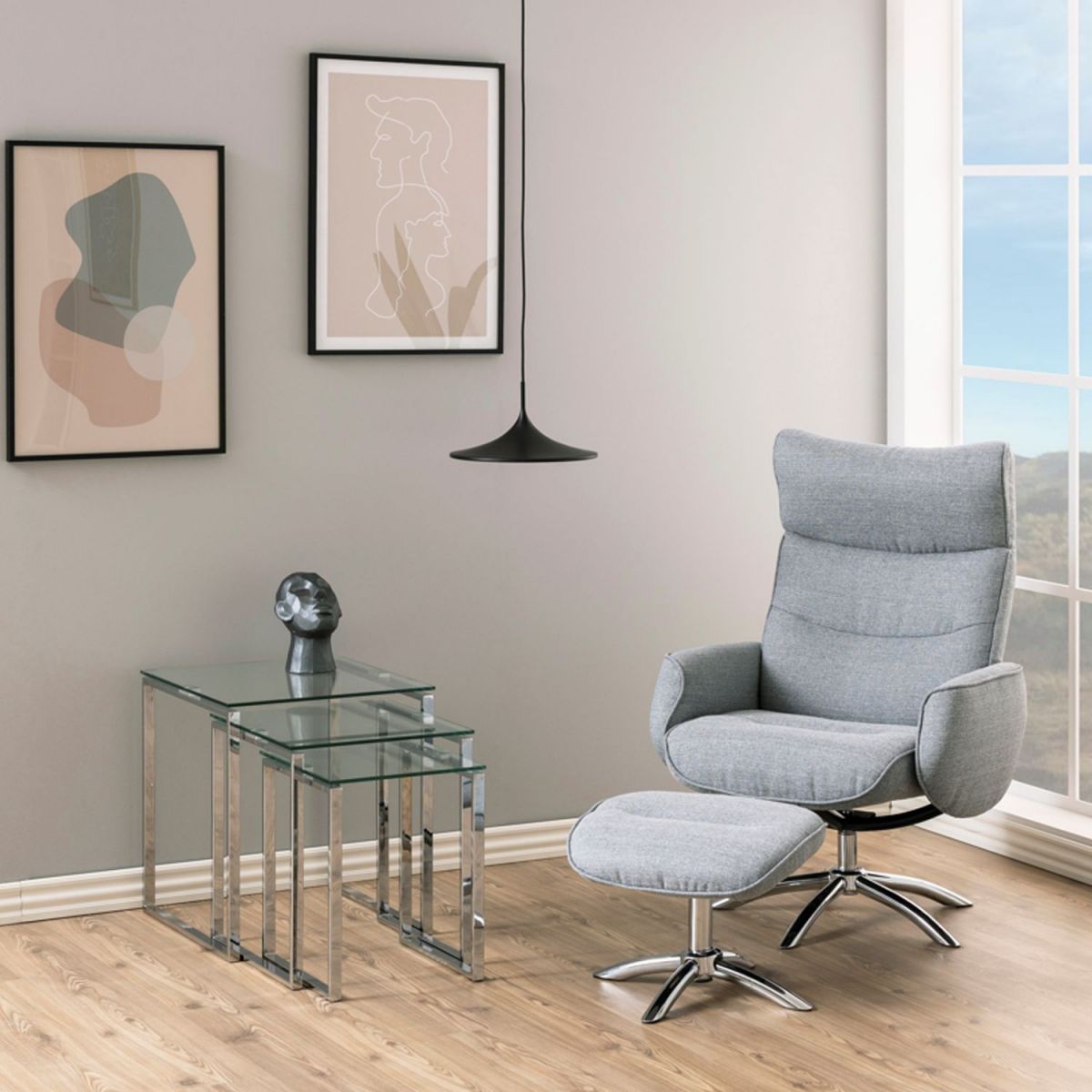 Lounge Chair East Oulu | size: Width: 77cm, Height: 109cm, Depth: 89cm | color: Gray | image: 3 | variant: 1005878