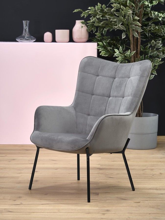 Lounge Chair Fort | size: Width: 71cm, Height: 97cm, Depth: 79cm | color: Gray | image: 2 | variant: 1002708