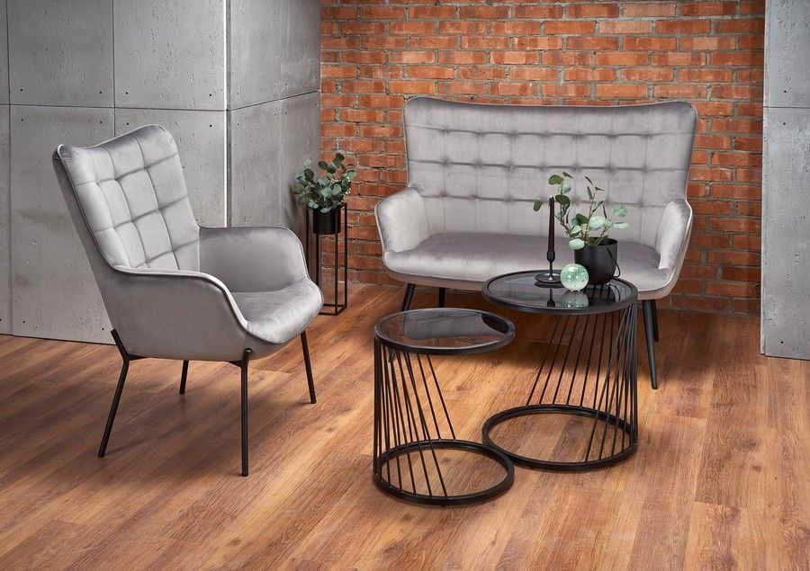 Lounge Chair Fort | size: Width: 71cm, Height: 97cm, Depth: 79cm | color: Gray | image: 3 | variant: 1002708