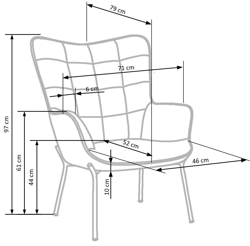 Lounge Chair Fort | size: Width: 71cm, Height: 97cm, Depth: 79cm | color: Gray | image: 4 | variant: 1002708