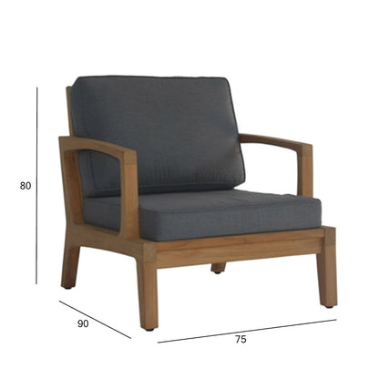 Lounge Chair Fredrikstad | size: Width: 75cm, Height: 80cm, Depth: 90cm | color: Brown/Grey | image: 4 | variant: 1006469