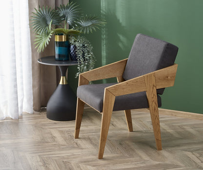 Lounge Chair Freedom | size: Width: 61cm, Height: 90cm, Depth: 67cm | color: Oak/Grey | image: 2 | variant: 1012980