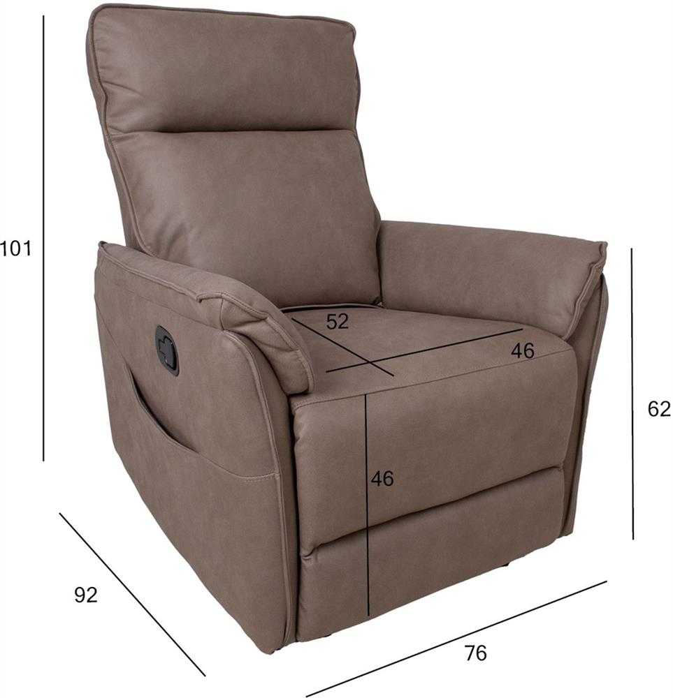 Lounge Chair Gerry | size: Width: 76cm, Height: 101cm, Depth: 92cm | color: Brown | image: 9 | variant: 1004820