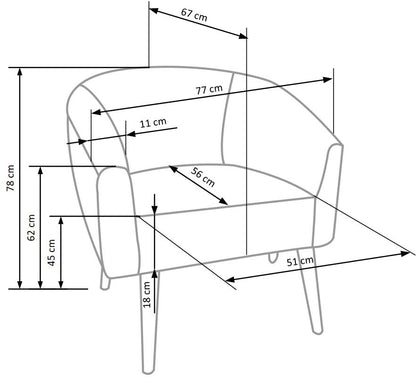 Lounge Chair Grifon | size: Width: 77cm, Height: 78cm, Depth: 67cm | color: White | image: 8 | variant: 1012512