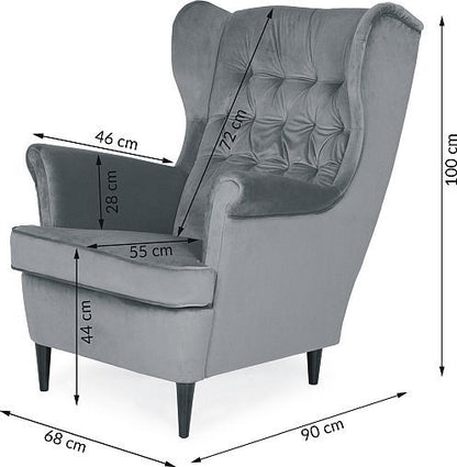 Lounge Chair Harry 1 | size: Width: 68cm, Height: 101cm, Depth: 90cm | color: Gray | image: 3 | variant: 1004996