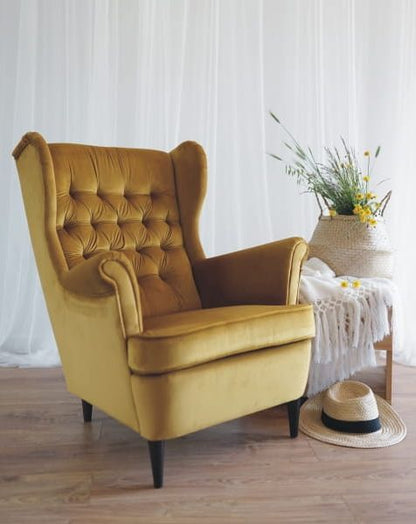 Lounge Chair Harry 1 | size: Width: 68cm, Height: 101cm, Depth: 90cm | color: Yellow | image: 5 | variant: 1004995