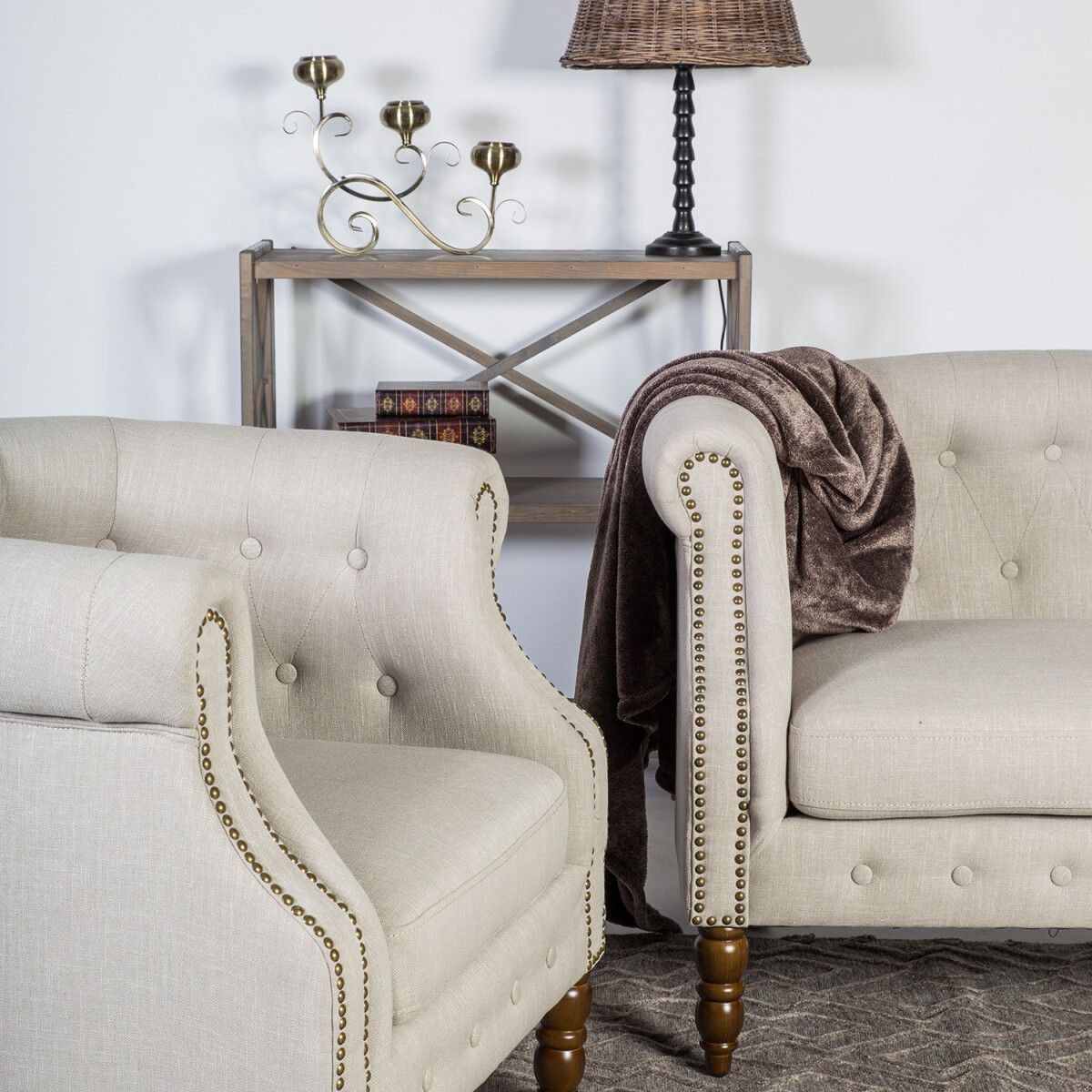 Lounge Chair Holmes 1 | size: Width: 83cm, Height: 78cm, Depth: 75cm | color: Beige | image: 4 | variant: 1011398