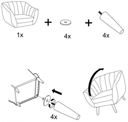 Lounge Chair Hull | size: Width: 91cm, Height: 83cm, Depth: 57cm | color: Gray | image: 4 | variant: 1007699