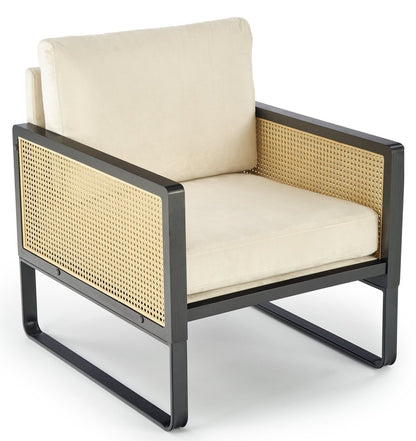 Lounge Chair Ilario | size: Width: 64cm, Height: 77cm, Depth: 74cm | color: Beige/Black | image: 1 | variant: 1012976