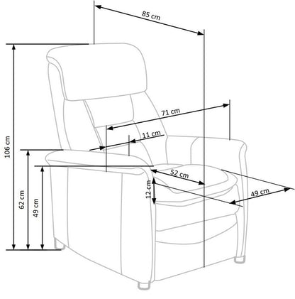 Lounge Chair Jordan | size: Width: 71cm, Height: 106cm, Depth: 85cm | color: Brown | image: 9 | variant: 1004664