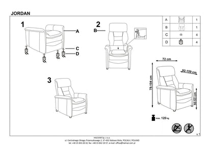 Lounge Chair Jordan | size: Width: 71cm, Height: 106cm, Depth: 85cm | color: Gray | image: 4 | variant: 1004663