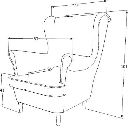 Lounge Chair Lady | size: Width: 75cm, Height: 101cm, Depth: 85cm | color: Black | image: 3 | variant: 1005015