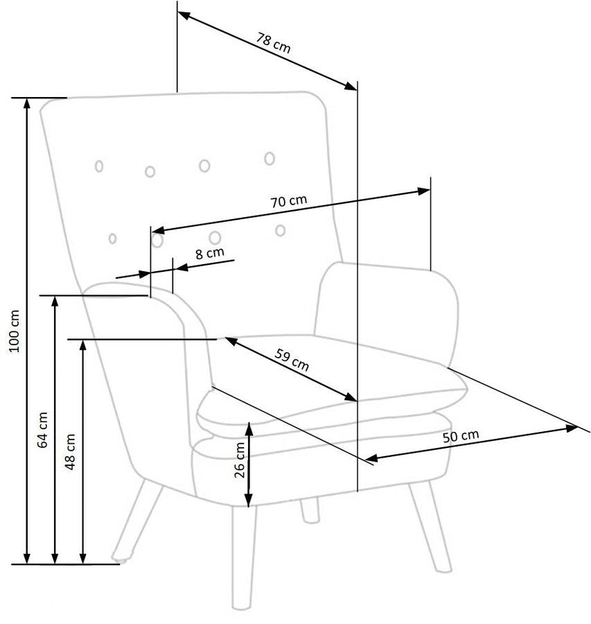 Lounge Chair Lecce | size: Width: 70cm, Height: 100cm, Depth: 78cm | color: Red | image: 8 | variant: 1002817