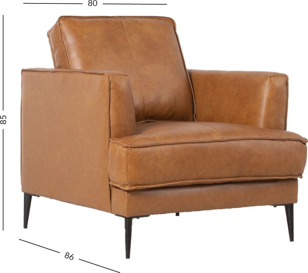 Lounge Chair Leo | size: Width: 80cm, Height: 85cm, Depth: 86cm | color: Brown | image: 7 | variant: 1011832