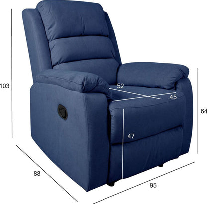 Lounge Chair Lincoln | size: Width: 88cm, Height: 103cm, Depth: 95cm | color: Blue | image: 5 | variant: 1001035