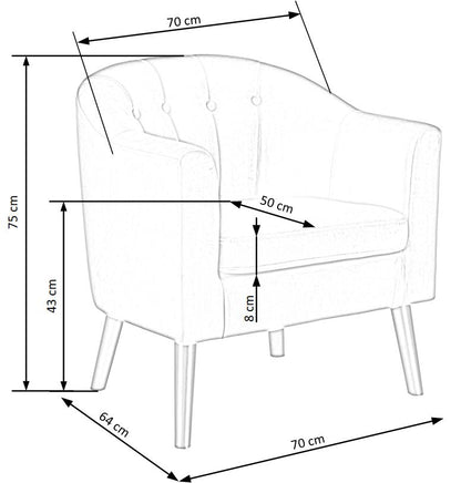 Lounge Chair Livorno | size: Width: 70cm, Height: 75cm, Depth: 64cm | color: Gray | image: 3 | variant: 1002777
