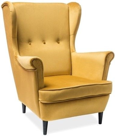 Lounge Chair Lord 1 | size: Width: 72cm, Height: 101cm, Depth: 56cm | color: Yellow | image: 1 | variant: 1005023