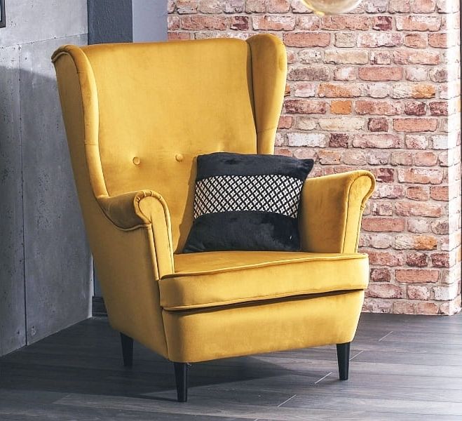 Lounge Chair Lord 1 | size: Width: 72cm, Height: 101cm, Depth: 56cm | color: Yellow | image: 3 | variant: 1005023