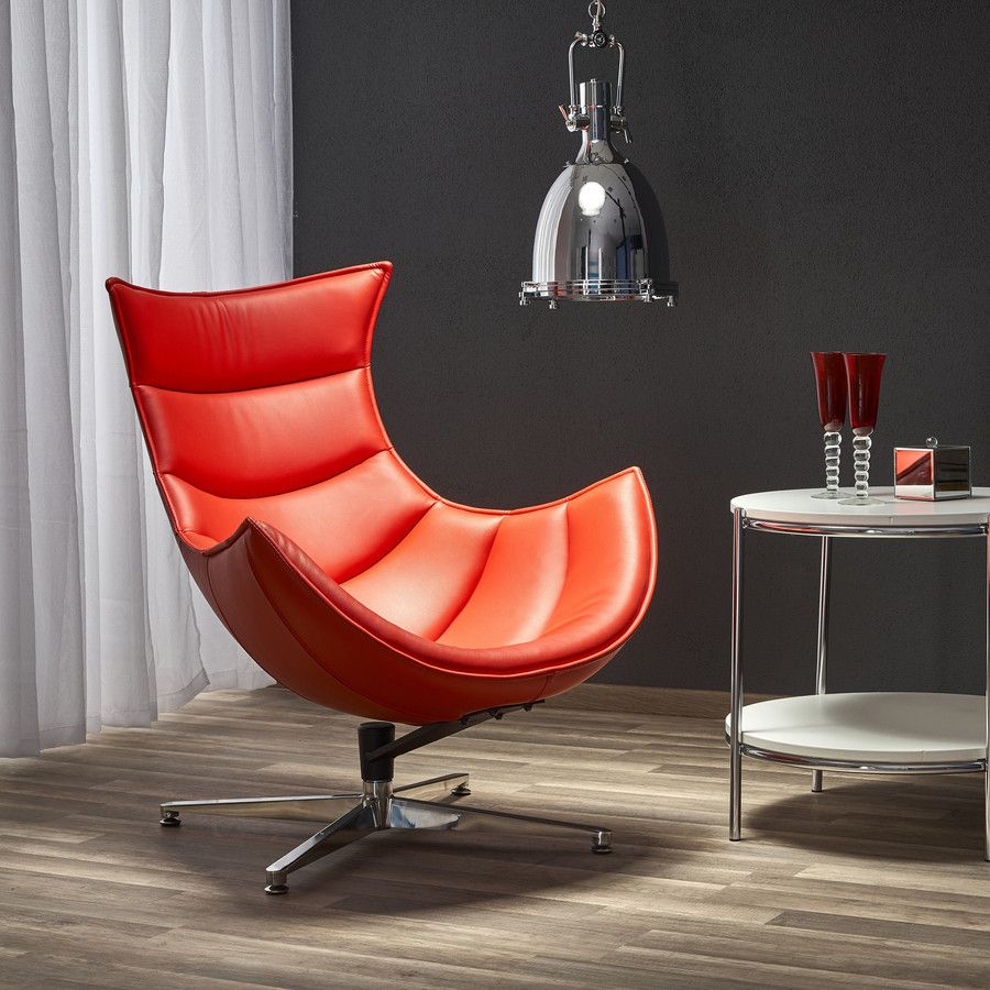 Lounge Chair Luxor | size: Width: 76cm, Height: 96cm, Depth: 84cm | color: Red | image: 6 | variant: 1004669