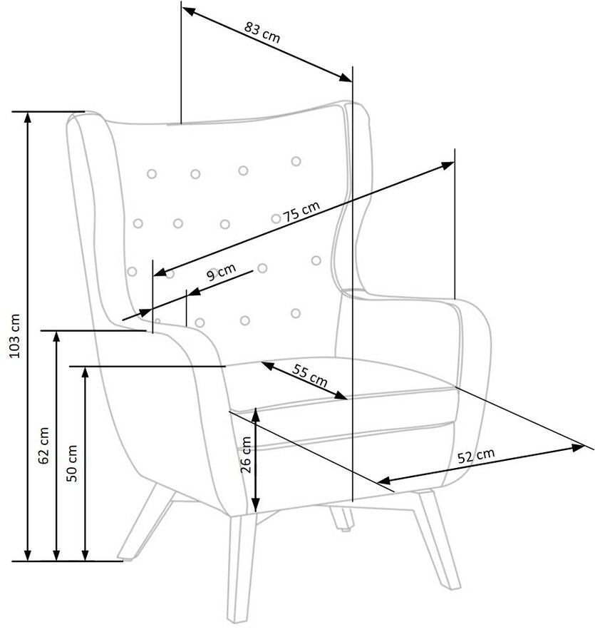 Lounge Chair Marvel | size: Width: 75cm, Height: 103cm, Depth: 83cm | color: Gray | image: 4 | variant: 1004675