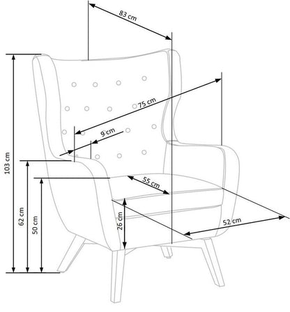 Lounge Chair Marvel | size: Width: 75cm, Height: 103cm, Depth: 83cm | color: Yellow | image: 3 | variant: 1004677