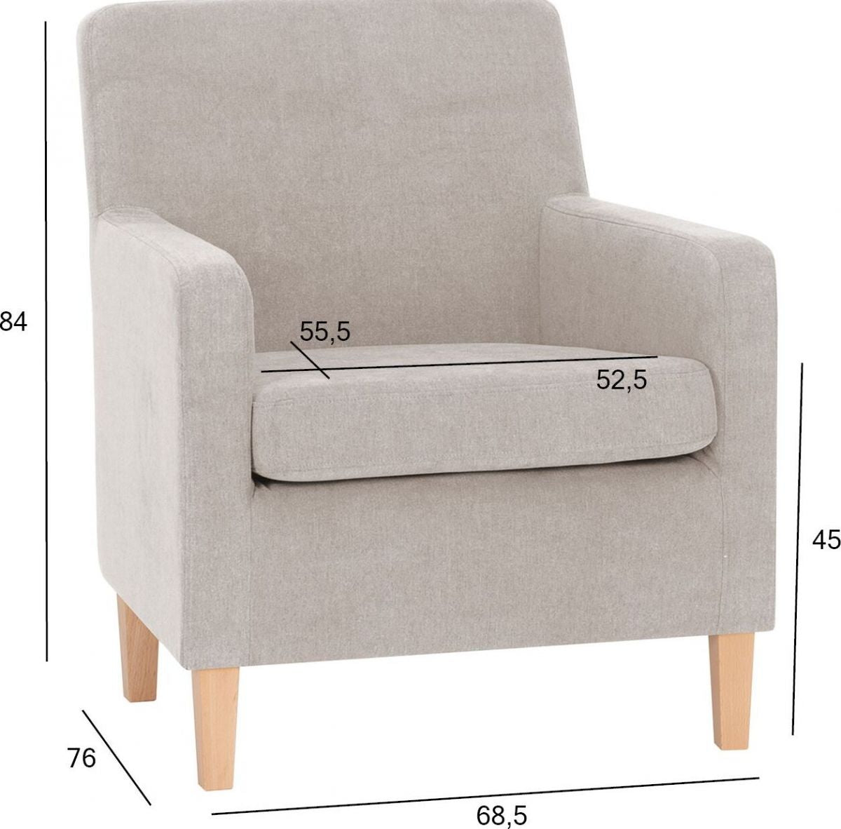 Lounge Chair Matlock | size: Width: 68.5cm, Height: 84cm, Depth: 76cm | color: Beige | image: 6 | variant: 1001026