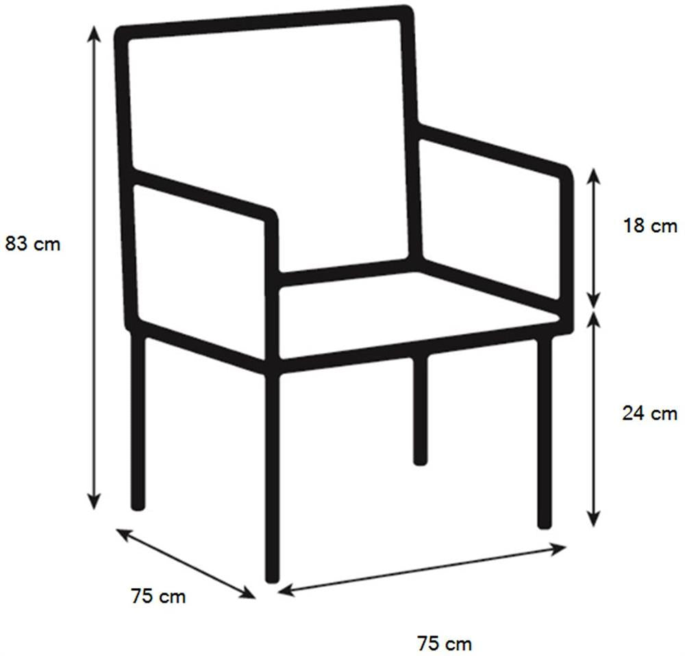 Lounge Chair Melissa | size: Width: 75cm, Height: 83cm, Depth: 75cm | color: Gray | image: 5 | variant: 1004878