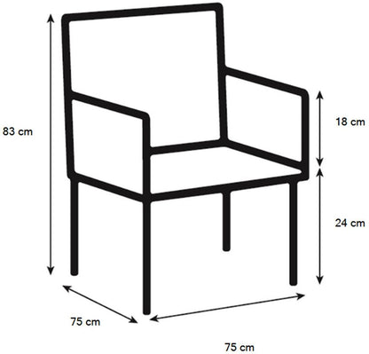 Lounge Chair Melissa | size: Width: 75cm, Height: 83cm, Depth: 75cm | color: Gray | image: 5 | variant: 1004878