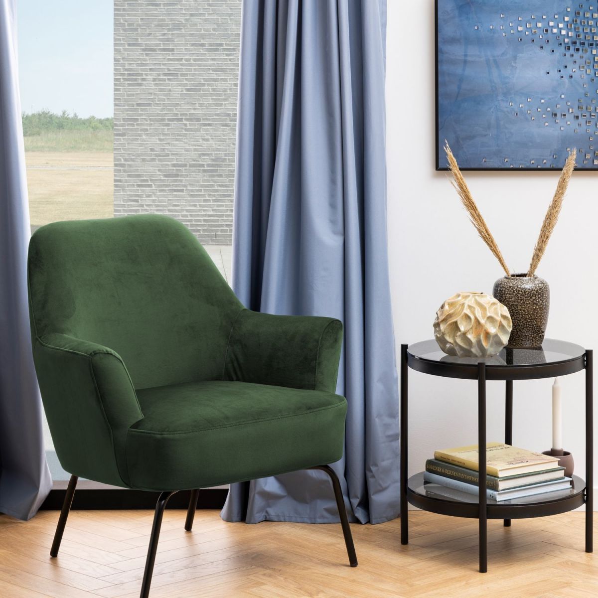 Lounge Chair Melissa | size: Width: 75cm, Height: 83cm, Depth: 75cm | color: Green | image: 4 | variant: 1004877