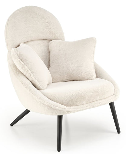 Lounge Chair Merry | size: Width: 80cm, Height: 95cm, Depth: 90cm | color: Beige/Black | image: 1 | variant: 1004690