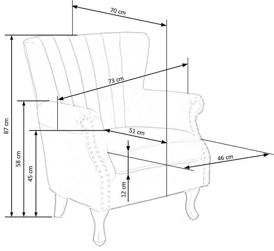 Lounge Chair Oristano | size: Width: 73cm, Height: 87cm, Depth: 70cm | color: Gray | image: 8 | variant: 1002834