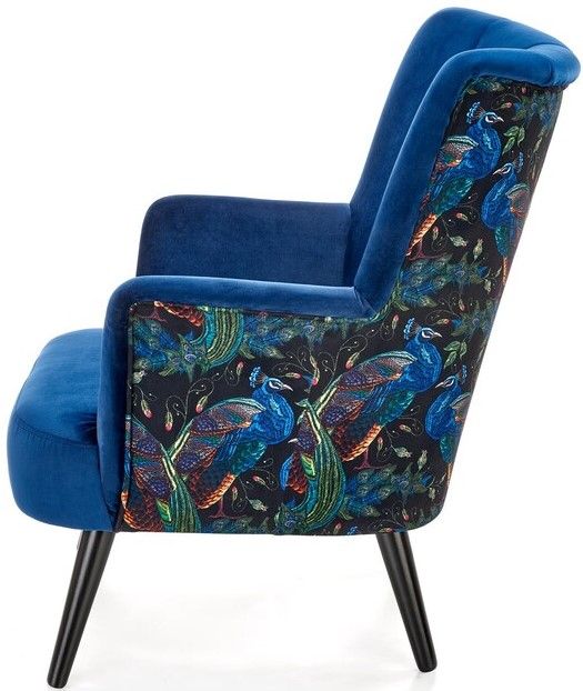 Lounge Chair Pagoni | size: Width: 67cm, Height: 95cm, Depth: 82cm | color: Multicolor/Blue | image: 2 | variant: 1004699