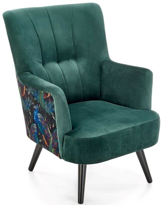 Lounge Chair Pagoni | size: Width: 67cm, Height: 95cm, Depth: 82cm | color: Multicolor/Green | image: 1 | variant: 1004700