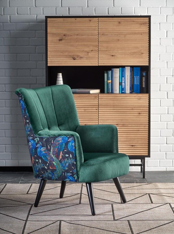 Lounge Chair Pagoni | size: Width: 67cm, Height: 95cm, Depth: 82cm | color: Multicolor/Green | image: 8 | variant: 1004700