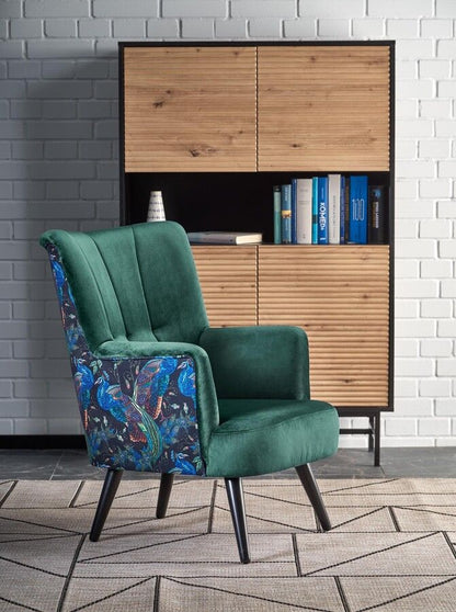 Lounge Chair Pagoni | size: Width: 67cm, Height: 95cm, Depth: 82cm | color: Multicolor/Green | image: 8 | variant: 1004700