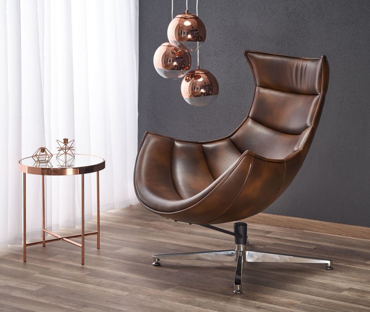 Lounge Chair Prato | size: Width: 76cm, Height: 96cm, Depth: 84cm | color: Brown | image: 6 | variant: 1002771
