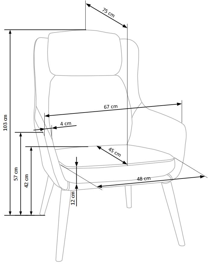 Lounge Chair Purio | size: Width: 67cm, Height: 103cm, Depth: 75cm | color: Grey/Blue | image: 7 | variant: 1004706